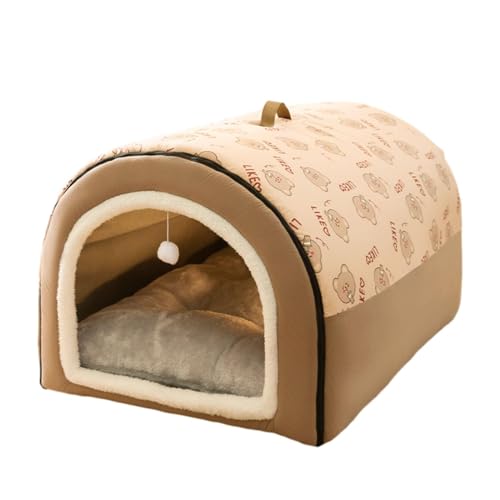 kowaku Tragbares Hundehaus, warmes, weiches Nest, selbstwärmendes, gemütliches 2-in-1-Hundekatzenbett für kleine und mittelgroße Hunde im Freien und im, L von kowaku