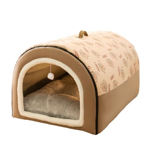 kowaku Tragbares Hundehaus, warmes, weiches Nest, selbstwärmendes, gemütliches 2-in-1-Hundekatzenbett für kleine und mittelgroße Hunde im Freien und im, L von kowaku