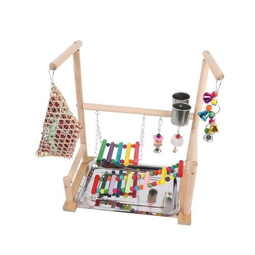 kowaku Vogelspielplatz, Holzstange, Übungsplattform, Spielzeug-Laufstall, Papageien-Spielständer, Vögel, Kauspielzeug für Finken, Wellensittiche, Sittiche kowaku Vogelspielplatz, Holzstange, Übungsplattform, Spielzeug-Laufstall, Papageien-Spielständer, Vögel, Kauspielzeug für Finken, Wellensittiche, Sittiche von kowaku