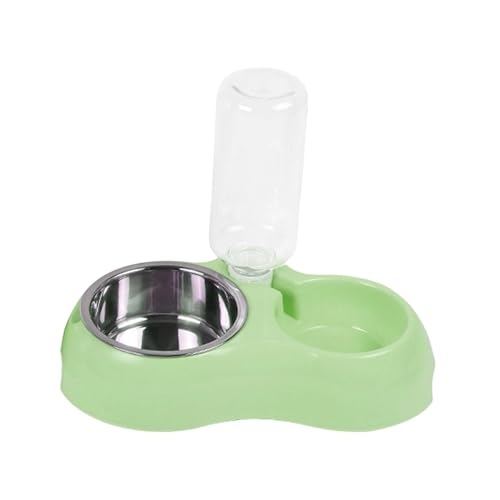 kowaku Wasser- und Futternapf-Set für Haustiere, Katzen, Hundenäpfe, automatische Tränkeflasche, Katzennapf aus Edelstahl, Wasserspender für Tierhandlungen, Grün von kowaku