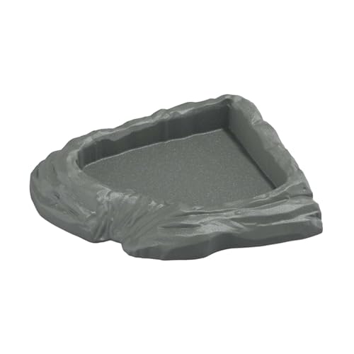 kowaku Wassernapf für Reptilien, Terrarium-Schüssel, platzsparend, Fächerform, imitiert Felsmuster, Reptilien-Badebecken, Schildkröte für Heimtierbedarf, Grau kowaku Wassernapf für Reptilien, Terrarium-Schüssel, platzsparend, Fächerform, imitiert Felsmuster, Reptilien-Badebecken, Schildkröte für Heimtierbedarf, Grau von kowaku