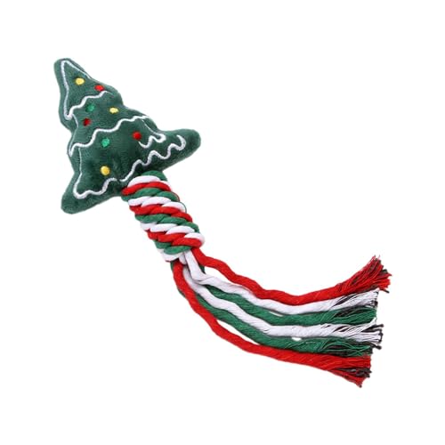 kowaku Xmas Dog Rope Toy Christmas Dog Toy Interactive for Aggressive Chewers for Large Medium Small Dogs Training, Christmas tree von kowaku