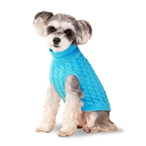 Blauer S Hundepullover – Rollkragen-Strickwaren für kleine und mittelgroße Hunde, warme Kleidung für Bulldoggen, Pudel, Yorkshirts, Cockerspaniels und mehr Blauer S Hundepullover – Rollkragen-Strickwaren für kleine und mittelgroße Hunde, warme Kleidung für Bulldoggen, Pudel, Yorkshirts, Cockerspaniels und mehr von krastmon