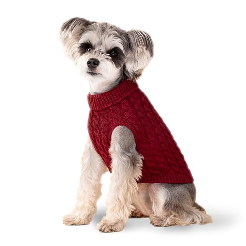 Hundepullover, roter L-Hundepullover, Rollkragen-Strickwaren, Hunde-Outfits für kleine Hunde und mittelgroße Hunde, warme Kleidung für Bulldogge, Pudel, Yorkshire, Cocker Spanie usw. Hundepullover, roter L-Hundepullover, Rollkragen-Strickwaren, Hunde-Outfits für kleine Hunde und mittelgroße Hunde, warme Kleidung für Bulldogge, Pudel, Yorkshire, Cocker Spanie usw. von krastmon