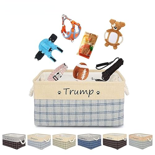 Personalisierte Pet Toy Storage Box Folding Hundespielzeug Kleidung Korb Tuch Boxen Frei Kundengebundene Lagerung Körbe Name Pfote Drucken Liebe (M: 34 x 25 x 16 cm.) von krui