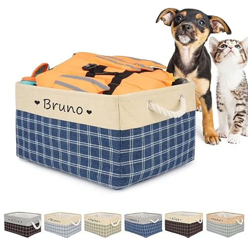 Personalisierte Pet Toy Storage Box Folding Hundespielzeug Kleidung Korb Tuch Boxen Frei Kundengebundene Lagerung Körbe Name Pfote Drucken Liebe (S: 30 x 20 x 12 cm.) von krui