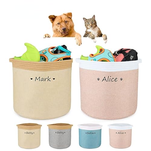 krui Home Storage Linen Organizer Barrel Basket Box Wäschekorb Hundespielzeug Kleidung Box Free Custom Name Pet DIY Personalisierte Lieferungen von krui