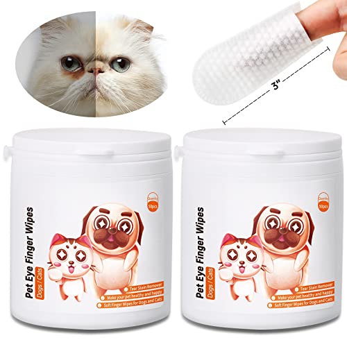 kulloomii Augenpflege FingerPads für Hunde Katze 100 Stück Augenpflege Hund und Tränenfleckenentferner Hund Augenreiniger für Hunde schonendeHundepflege von kulloomii