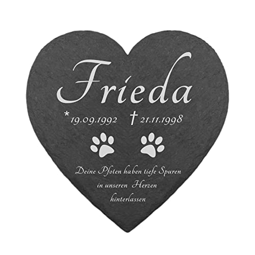 kultdog Schiefer Herz Grabstein mit Gravur - Gedenkstein für Mensch, Hund, Katze, Haustiere - Tiergrabstein mit Wunschtext - Grabschmuck für Urnen - Gedenktafel personalisiert - Pfoten kultdog Schiefer Herz Grabstein mit Gravur - Gedenkstein für Mensch, Hund, Katze, Haustiere - Tiergrabstein mit Wunschtext - Grabschmuck für Urnen - Gedenktafel personalisiert - Pfoten von kultdog