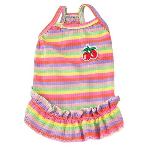 Gestreiftes Kleid für Welpen, Hunde, Hochzeit, Sommerkleid mit Rüschen, Welpen, Hund und Katzen im Sommer, Urlaub, Welpenweste Gestreiftes Kleid für Welpen, Hunde, Hochzeit, Sommerkleid mit Rüschen, Welpen, Hund und Katzen im Sommer, Urlaub, Welpenweste von kwoifioy