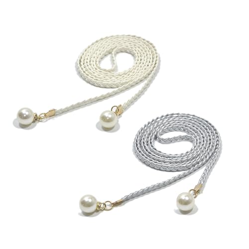 kwoifioy Elegant Geflochtener Taillengürtel Mit Perlen Dekoren Gewebtes PU Taillenseil Für Frauen Kleider Casual Outfit Und Musikfestival 2PCS Women Taille Seil kwoifioy Elegant Geflochtener Taillengürtel Mit Perlen Dekoren Gewebtes PU Taillenseil Für Frauen Kleider Casual Outfit Und Musikfestival 2PCS Women Taille Seil von kwoifioy