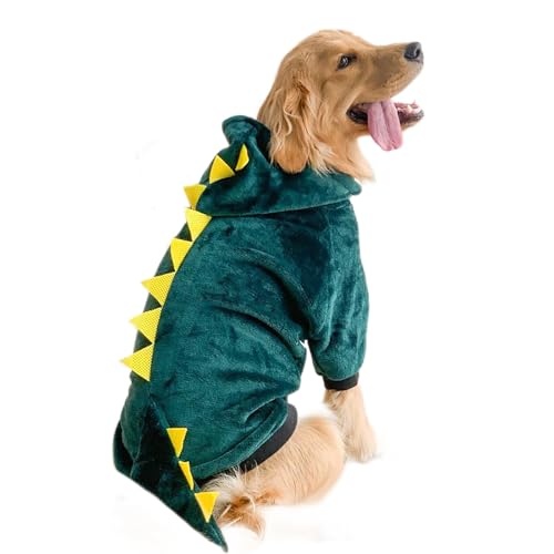 kwoifioy Pelziges Fleece Dinosaurier Kostüm Für Hunde Cosplay Haustierkleidung Für Den Winter Große Hunderassen Overall Halloween Foto Requisiten kwoifioy Pelziges Fleece Dinosaurier Kostüm Für Hunde Cosplay Haustierkleidung Für Den Winter Große Hunderassen Overall Halloween Foto Requisiten von kwoifioy