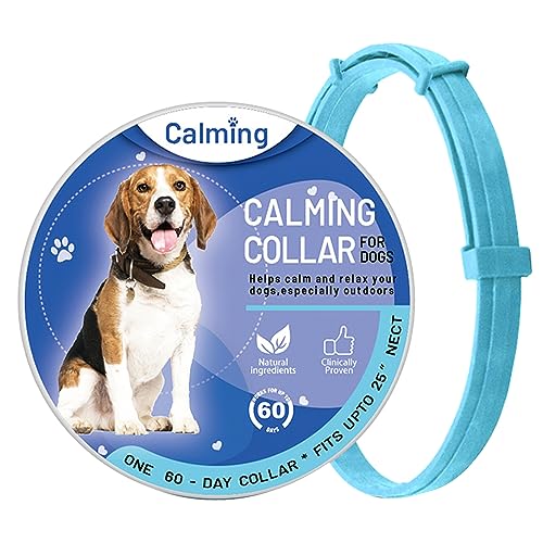 kyaoayo Beruhigungshalsband für Hunde, Pheromone Hunde Beruhigende Halsband, Beruhigungshalsband Hund bei Angst Stress Einstellbare, für Hunde Aller Größen, Sichere Und Wirksam (Blau) von kyaoayo