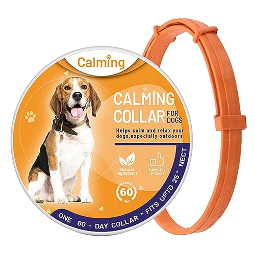 kyaoayo Beruhigungshalsband für Hunde, Pheromone Hunde Beruhigende Halsband, Beruhigungshalsband Hund bei Angst Stress Einstellbare, für Hunde Aller Größen, Sichere Und Wirksam (Orange) von kyaoayo