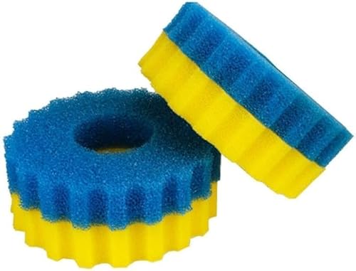 CPF-2500 Teichfilter Schwämme – Biologische Filterschaum Pads für CPF-2500 Druckteichfilter, Teichfilter Medien, Dual-Dichte Schwamm Ersatz (2 x Gelbe Fein- & 2 x Blaue Grob-Schwämme, Ø 23 cm) von kychenBase