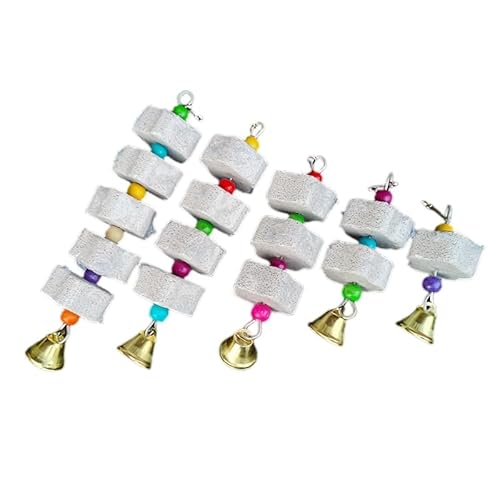 Papageienschnabel-Schleifsteine mit Glocken – Vogelschnabelschleifer, dekorative bunte Perlen, Metallhaken für einfache Käfigbefestigung, Sittiche, Aras Papageienschnabel-Schleifsteine mit Glocken – Vogelschnabelschleifer, dekorative bunte Perlen, Metallhaken für einfache Käfigbefestigung, Sittiche, Aras von kychenBase
