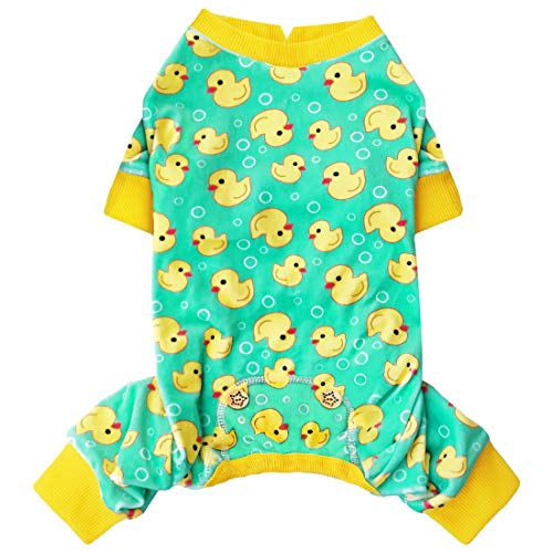 kyeese Hunde-Pyjama für große Hunde, gelbe Ente, weiches Material, dehnbar, Hunde-Schlafanzug von kyeese