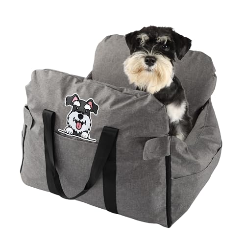 Hunde-Autositz für kleine Hunde, wasserabweisend, mit Aufbewahrungstaschen, Haustier-Reisetasche für Welpen bis zu 18 kg, maschinenwaschbar, grauer Schnauzer Hunde-Autositz für kleine Hunde, wasserabweisend, mit Aufbewahrungstaschen, Haustier-Reisetasche für Welpen bis zu 18 kg, maschinenwaschbar, grauer Schnauzer von lamelarossa
