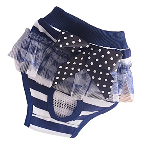 Haustier-Slip, atmungsaktiv, Schleifen-Design, weich, für Welpen, Hunde, Menstruationshose, Dunkelblau, Größe M Haustier-Slip, atmungsaktiv, Schleifen-Design, weich, für Welpen, Hunde, Menstruationshose, Dunkelblau, Größe M von lamphle