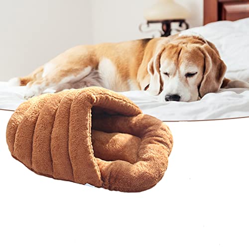 Hundehöhle, Haustierbett für Katzen und kleine Hunde, waschbar, weiches Haustierhaus, hält Wärme, bequeme Erholung, Stoff-Hausschuhe, Form, Haustierhaus, Nest für den Winter, Kaffee-L Hundehöhle, Haustierbett für Katzen und kleine Hunde, waschbar, weiches Haustierhaus, hält Wärme, bequeme Erholung, Stoff-Hausschuhe, Form, Haustierhaus, Nest für den Winter, Kaffee-L von lamphle