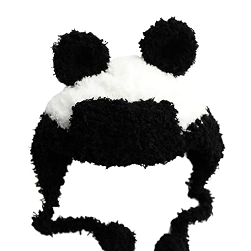 lamphle Haustier-Kopfbedeckung, niedliche, lebendige Farbe, nicht klebend, Panda-Form, Haustierkostüm, Kappe für Kätzchen, Schwarz, Größe S von lamphle