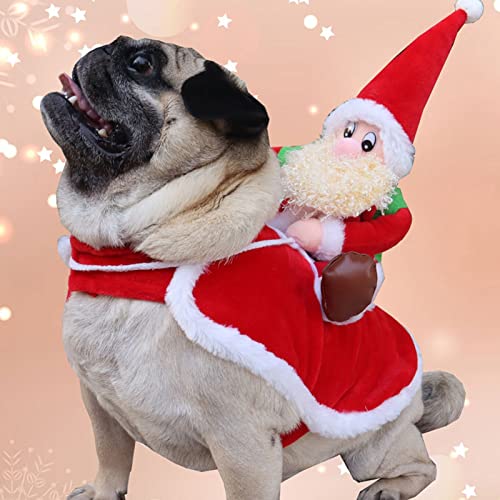 lamphle Haustier Weihnachten Kostüm Weihnachtsmann Reiten Haustier Cosplay Kostüme Party Verstellbar Weihnachtsmann Dress Up Haustier Outfit Hund Fotografie Requisite Rot S von lamphle