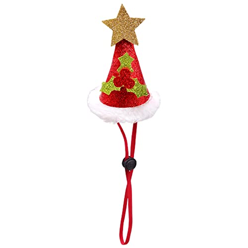 lamphle Hunde-Kopfschmuck Ultraleicht Dress Up Weich Weihnachten Glänzend Haustier Hut Hund Katze Kopfbedeckung Haustier Zubehör Rot von lamphle