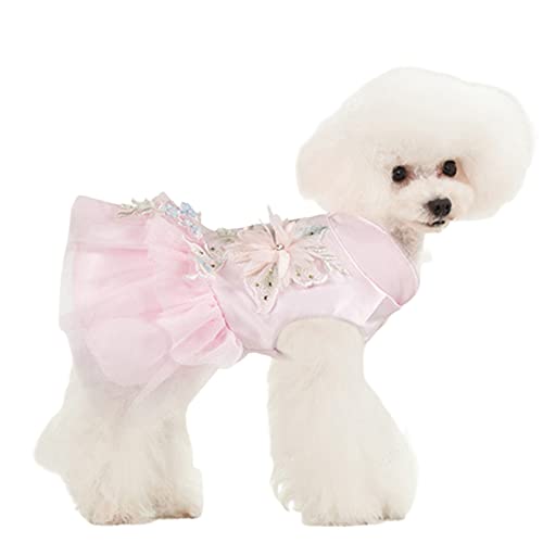 lamphle Hundekleid, bezaubernd, weiche Textur, Blumendruck, Haustierrock für den Sommer, Rosa XS von lamphle