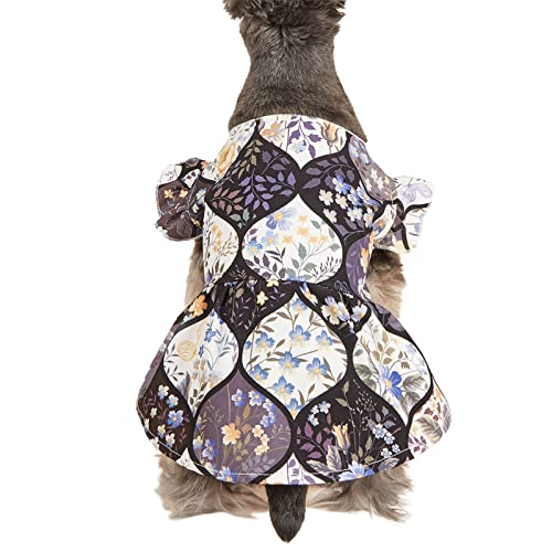 lamphle Hunderock eng anliegender Druckknopf Pullover Welpen Hund Rock Haustier Weste Shirt für Zuhause tragen Dunkelviolett L von lamphle