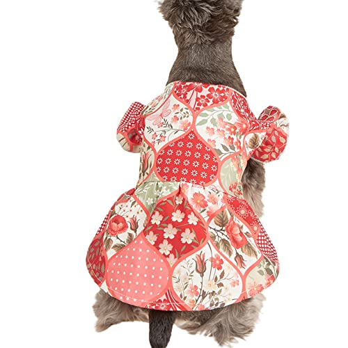 lamphle Hunderock eng anliegender Druckknopf Pullover Welpen Hund Rock Haustier Weste Shirt für Zuhause tragen Rot L von lamphle