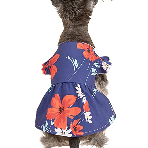 lamphle Hunderock eng anliegender Druckknopf Pullover Welpen Hund Rock Haustier Weste Shirt für Zuhause tragen dunkelblau XS von lamphle