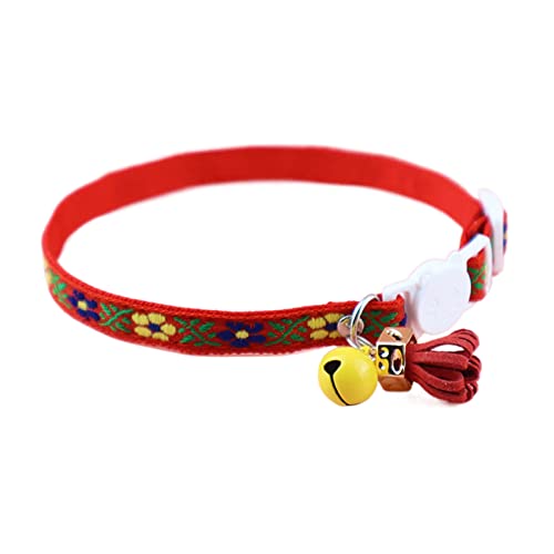 lamphle Kätzchen Halsband dekorative Stickerei Blume süße bunte Krawatten Hundehalsband Haustier Fellpflege Zubehör für Zuhause, Rot, 2 Stück von lamphle