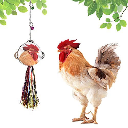 Hühner-Spiegel-Spielzeug für Hühner, Hängeschaukel mit Glocken für Vögel, Papageien von lanermoon