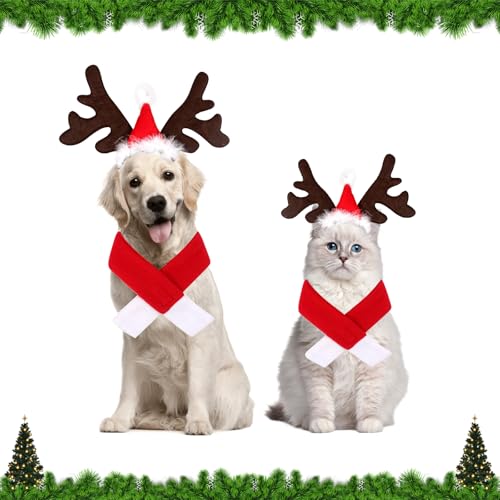Weihnachts-Haustier-Stirnband, Rentiergeweih für Hunde und Katzen, Weihnachts-Haustier-Elch-Stirnband, Katzen- und Hundehaustier-Weihnachtsparty-Dekorationsset Weihnachts-Haustier-Stirnband, Rentiergeweih für Hunde und Katzen, Weihnachts-Haustier-Elch-Stirnband, Katzen- und Hundehaustier-Weihnachtsparty-Dekorationsset von langyoujia
