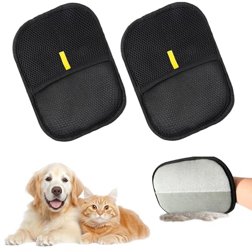 langyoujia 2 Stück Fellmagnet Handschuh,2025 New Pet Hair Remover Glove,Fellmagnet Katzenhaarentferner Handschuh,Wiederverwendbare Katzen Handschuhe,Tierhaar Entfernungs Handschuhe für Fellpflege von langyoujia