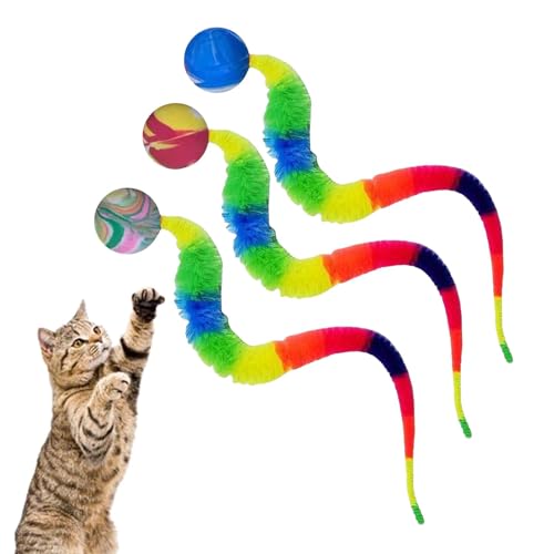 lanliflying Katzenball Spielzeug - Kätzchen-Hüpfball mit Schwanz | Hüpfball mit Schwanz Katzenspielzeug, interaktives Ballspielzeug für Kätzchen, Hüpfbälle für Katzen lanliflying Katzenball Spielzeug - Kätzchen-Hüpfball mit Schwanz | Hüpfball mit Schwanz Katzenspielzeug, interaktives Ballspielzeug für Kätzchen, Hüpfbälle für Katzen von lanliflying