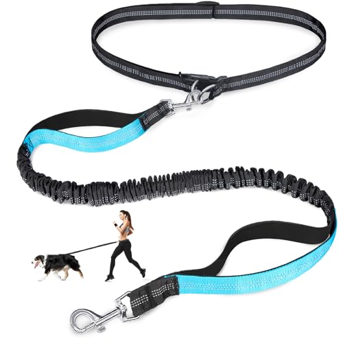 Freihändige Hundeleine, verstellbare Taillenleine für Spaziergänge mit dem Hund, Doppelgriff, Bungee-Hundeleine mit reflektierenden Nähten, für Spaziergänge, Wandern, Laufen, passend für 86,4–155,4 cm Freihändige Hundeleine, verstellbare Taillenleine für Spaziergänge mit dem Hund, Doppelgriff, Bungee-Hundeleine mit reflektierenden Nähten, für Spaziergänge, Wandern, Laufen, passend für 86,4–155,4 cm von laqibak
