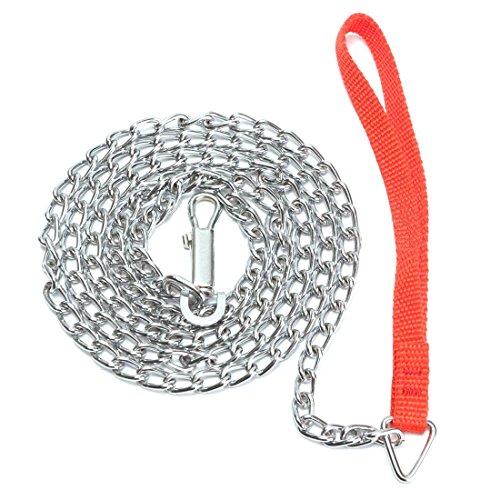 lascivious Hundeleine mit Clip, Metallkette, 1,6 m, roter Griff von lascivious