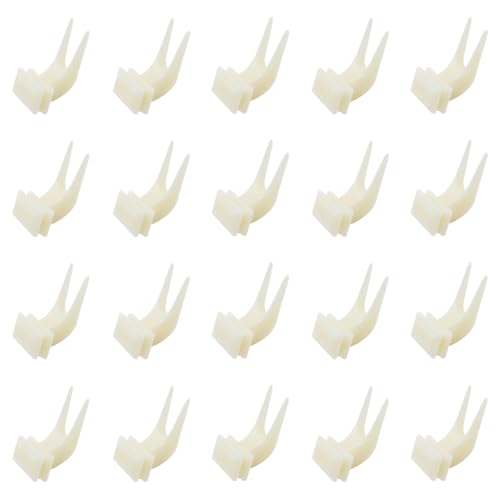 Vogel-/Obstgabeln aus Kunststoff, für Papageien, Früchte, Gabel, Vögel, Futterspender, Halter, Vogelfutterhalter, für Vögel, Papageien, Futtergabeln (weiß, groß), 40 Stück von lasenersm