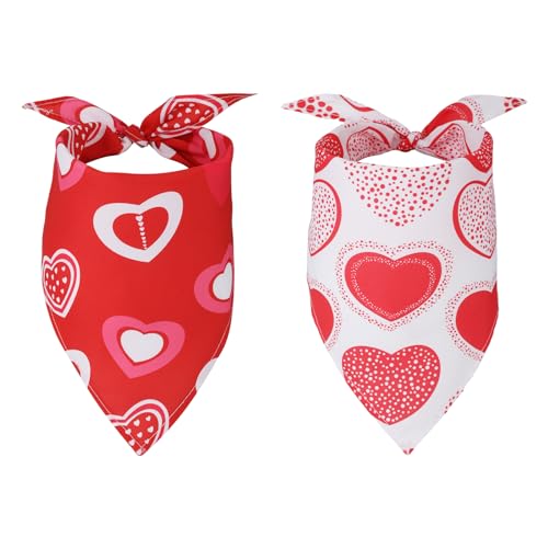 2 Stück Hunde-Bandanas zum Valentinstag, Liebesherz-Aufdruck Haustier-Halstuch Dreieckige Lätzchen Schal Geburtstag Valentinstag Hochzeit Urlaubsparty Kostüme für Hunde Katzen 2 Stück Hunde-Bandanas zum Valentinstag, Liebesherz-Aufdruck Haustier-Halstuch Dreieckige Lätzchen Schal Geburtstag Valentinstag Hochzeit Urlaubsparty Kostüme für Hunde Katzen von lasuroa