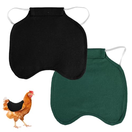 2st Hühnersattel, Weich Hühnerschürzen Hühner Jacke mit Elastischem Gurt Vogelfederschutz Hühner Kleidung Weste Outdoor Geflügelzubehör (Grün, Schwarz) von lasuroa