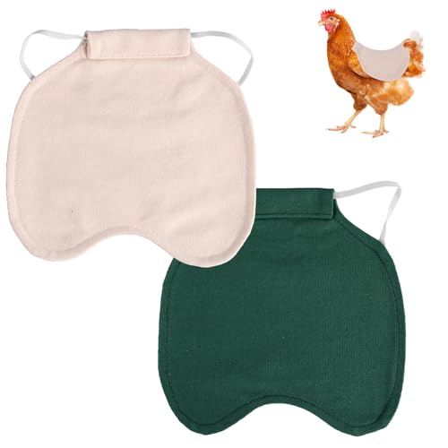 2st Hühnersattel, Weich Hühnerschürzen Hühner Jacke mit Elastischem Gurt Vogelfederschutz Hühner Kleidung Weste Outdoor Geflügelzubehör (Khaki, Grün) von lasuroa