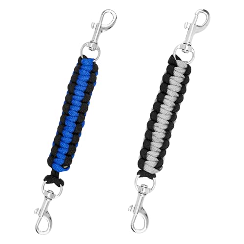 2stk Sicherheitsclip Hundehalsbänder Stacheln, 17,5cm 360° Drehbar Hundehalsband Haustierleinenverlängerung für Geschirranschluss Doppelclip Haustierutensilien Spazierengehen Laufen Wandern von lasuroa