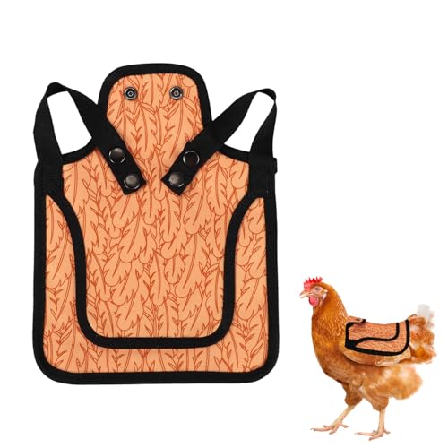 Hühnersattel für Hühner, 19cm Polyester Hühnerschürzen mit Verstellbarem Riemen Hühnersattel Rückenschutz Geflügelzubehör (Hellgelb) von lasuroa
