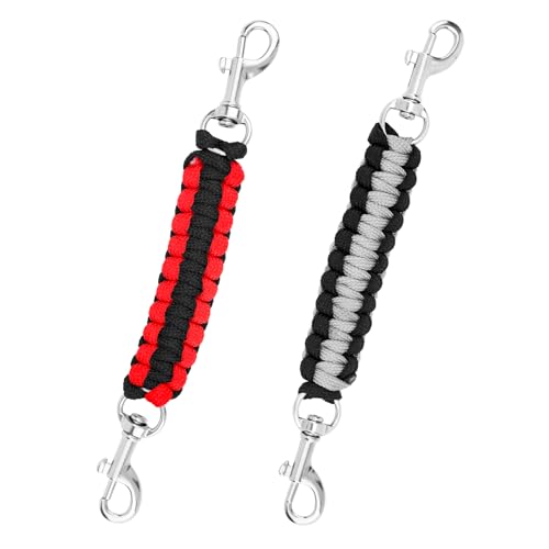 lasuroa 2 Stück Stachelhalsband Sicherheitsclip, 360° Drehbarer Hundehalsband Riemen Verlängerung Doppelclip Haustier Zubehör für Hundegeschirr von lasuroa