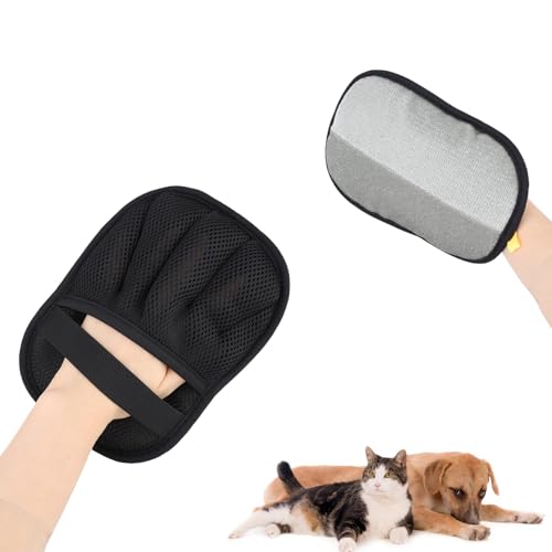 lasuroa Haustier Pflegehandschuhe, Elektrostatische Tierhaarentferner Handschuhe Mehrfach Verwendbare Tierhaarentfernungs Handschuhe für Teppiche Sofas Kleidung und Möbel (Fünf-Finger Design) von lasuroa