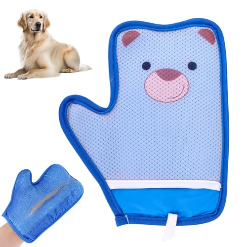 lasuroa Katzenpflegehandschuh, Elektrostatischer Tierhaarentfernungshandschuh Wiederverwendbare Tierhaarentfernungswerkzeuge für Automöbel Sofa Teppich Kleidung (Bärenstil) von lasuroa