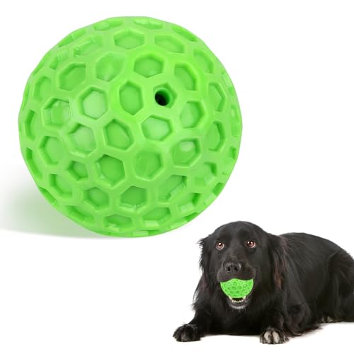 lasuroa Quietschende Hundebälle, 5 cm Robustes Hundespielzeug für Aggressive Kauer Rillendesign Interaktiver Zahntrainingsball für Haustiere Zum spielerischen Kauen (Grün) von lasuroa