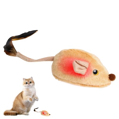 laxreheye Cat Toys Maus für Katzen im Innenbereich, automatisches Katzenspielzeug | Elektrische LED-Soundmaus, automatisch, Übungsspiel, wiederaufladbar mit Federschwanz, Trainer laxreheye Cat Toys Maus für Katzen im Innenbereich, automatisches Katzenspielzeug | Elektrische LED-Soundmaus, automatisch, Übungsspiel, wiederaufladbar mit Federschwanz, Trainer von laxreheye