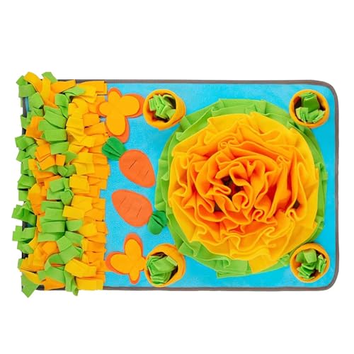 laxreheye Schnupfe Matte für Hunde, Hundepuzzlespielzeug | Hundeaktivität Spielzeug Langeweile - Interaktiver Karottenfarm-Chew-resistenter Leckerbissenspender, Quietschende Snuffle Matte für mehrere von laxreheye